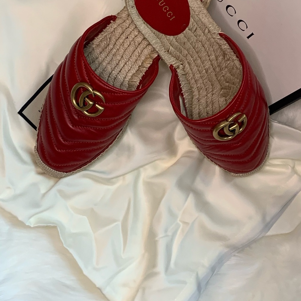 Gucci Hibiscus Red Pilar Espadrilles mules - Picture 5 of 6